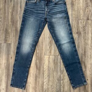 American Eagle Outfitters Men's Dark Blue Airflex Athletic Skinny Jeans